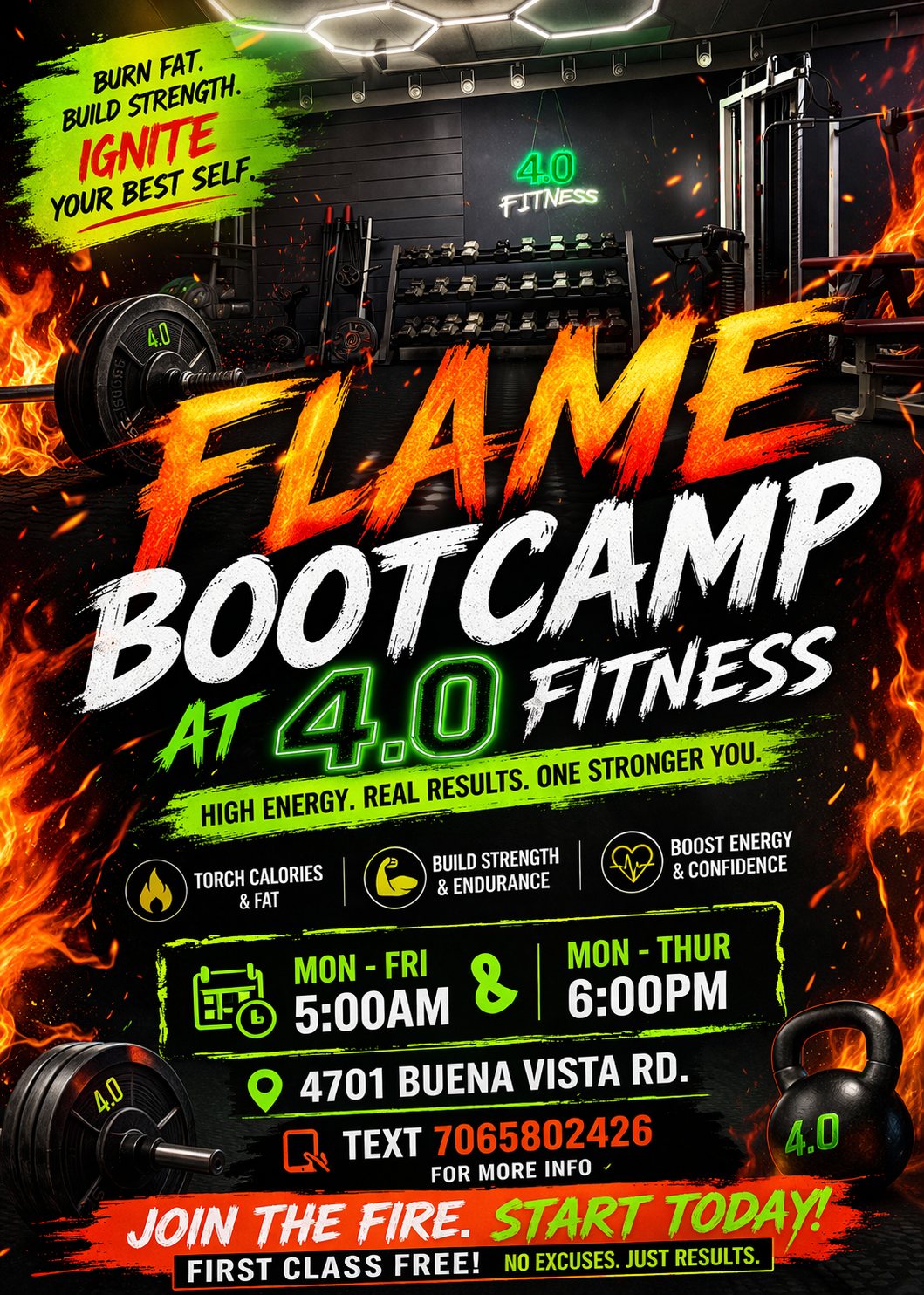 Flame Bootcamp at 4.0 Fitness